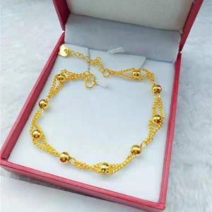 Classic Fashion Solid Gold Bracelet Sand Gold Non-fading Gift for Mom Girlfriend Alloy Silver Plated Gold Color Womens Jewelry