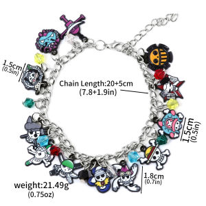 Japanese Hot-blooded Anime Bracelet Sauron Esmery Skull Pirate Pendant Fan Gift Men Bangle Jewelry Gifts pulseras hombre