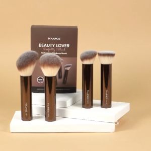 MAANGE 4Pcs Professional Makeup Brush Set: High-Quality Foundation, Blush & Loose Powder Brushes