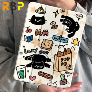 RBP Vỏ iPad chống cong trong suốt Y-fold acrylic cho iPad Pro 11 inch 2024 Pro 5/7 13 inch Air 6/5/4th gen 10.9 2021 2020 vẽ hoạt hình dễ thương với khe cắm bút cho iPad 10/9/8/7th gen 2022 10.2 mini 6 8.3 inch Bao da thông minh đơn giản