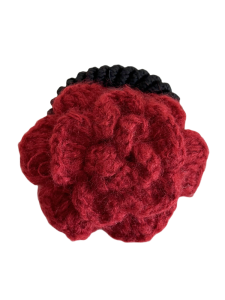French Vintage Wine Red Knitted Rose Flower Hair Ties for Women Hair Bands Hair Clips Hair Accessories Korean Style Fresh out