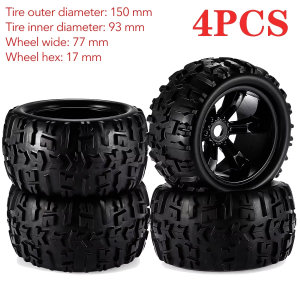 2/4PCS 150mm 1/8 RC Truggy Monster Truck Tires 17mm Hex Wheel Rubber Tyres for Redcat Hsp Kyosho Hobao Hongnor Team Losi GM DHK