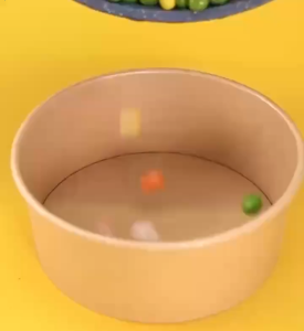 VICSTS ถ้วยกระดาษคราฟ 750ML ถ้วยกระดาษ ถ้วยคราฟ ชามกระดาษ คราฟท์ ชามอาหารและฝาปิด ถ้วยกระดาษคราฟท์พร้อมฝา