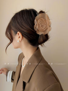 Elegant Large Size French Shark Jaw Clip Vintage Rose New 2025 High End Hair Clip for Women Back of Head Fashion Accessory