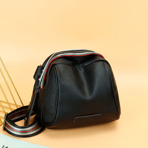 New 2024 Fashion Soft Leather Womens Crossbody Bag Casual Large Capacity Shell Shaped Bag Single Shoulder Bag Pure Color Bag