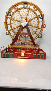 D&D FC713 LED lighted and Musical Santa Christmas Ferris Wheel For Christmas Decoration