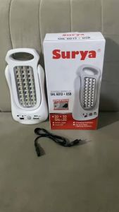 Surya SHL 6013 Lampu LED Emergency 2 Sisi 30 Led Sisi A + 30 Led Sisi B + USB Power Bank