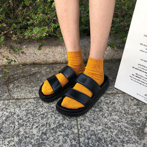 XIXITIAO | Narrow Thick Sole Retro Style Women Sandals Double Strap