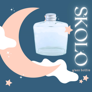 SKOLO Glass Bottle Botol Kaca Botol Kopi Botol Kotak Square Bottle