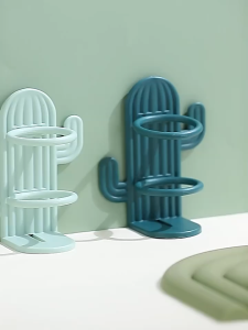 Wall-mounted punch-free toothbrush holder cactus style drain electric toothbrush storage rack