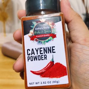 Cayenne Powder 80g in Shaker Bottle by Jinkys Daily Herbs & Spices