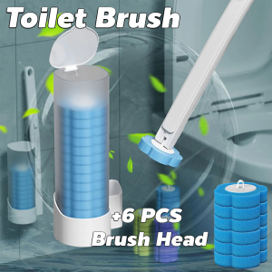 Disposable Toilet Brush with 6pcs Brush Head Toilet Cleaning Brush Efficient Cleaning Brush for Toilet