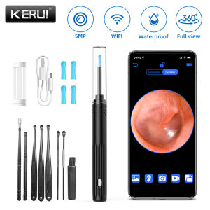KERUI Smart Ear Wax Removal Ear Cleaner With Ear Cleaning Tool 5MP HD Camera Light Ear Wax Removal Kit Endoscope Otoscope