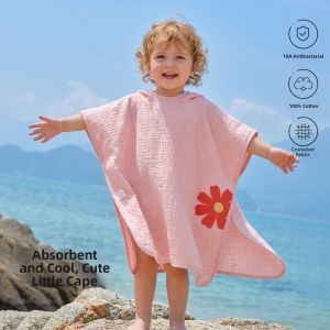 TONGLIANCHUXIN | Hooded Cotton Gauze Bathrobe