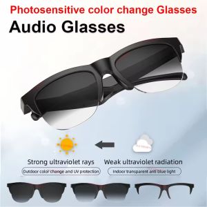 2026 Color-Changing Lens Smart Glasses Voice Assistant Wireless Bluetooth Call Outdoor Sports Camera Anti-UV Fashion Sunglasses