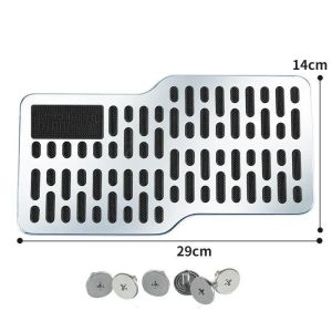 Truck Floor Mats Driver Floor Mat Heel Pad Stainless Steel Anti-Slip Pedal Wear-Resistant For Automotive RV Tractor Vehicle