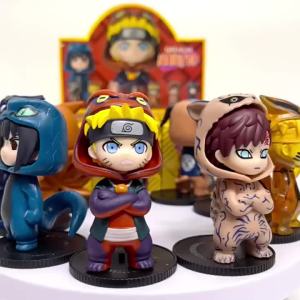 Bandai | Anime 8cm Naruto 9pcs Set Random Blind Box Haruno Sakura Kakashi Sasuke Action Figure Movie Model Toy Birthday Christmas Gift