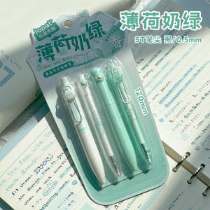 ปากกาเนื้อหมึกสีดำแบบกด Lopet น้ำหนักเบา แห้งเร็ว สไตล์ INS สำหรับนักเรียนหญิง ใช้สำหรับสอบ