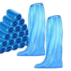 20PCS/10Pairs Durable Waterproof Thick Plastic Disposable Rain Shoe Covers High-Top Boot