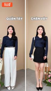 [MUA 2 GIẢM 25K] Áo sơ mi nữ kiểu cổ đổ V thời trang GUMAC AE08027