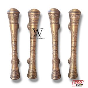 Handle Pintu Rumah Kuningan Motif Godo Jepang Antik 44 cm 4 Pcs