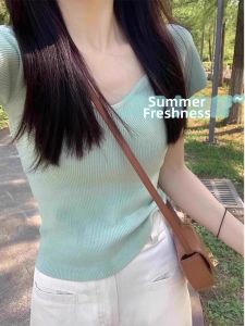 HUOLISI | Mint Green Short Sleeve T-Shirt Women