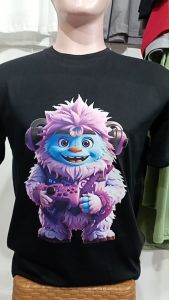 Kaos Pria 3 Dimensi Motif Beruang Biru Ungu Tshirt Oblong Katun 24s H0184 By Hans & Co