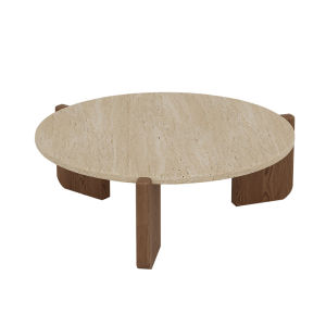 Retro Style Solid Wood Coffee Table round Minimalist Living Room Home Use Popular Internet Small Tea Table Cave Stone