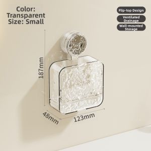 BAOJIAWANG | Suction Cup Wall Mounted Soap Dish Flip Cap Drying