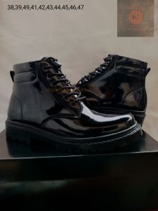 SEPATU PDH BOOTS PRIA DINAS KERJA HARIAN KANTORAN POLISI TNI SECURITY SATPAM PASKIBRA KULIAH GURU PESTA BASIC HITAM MENGKILAP