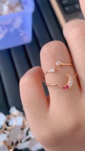 CINCIN EMAS 2 IN 1 (TWO IN ONE) EMAS KADAR 375 ATAU KADAR 8K (8 KARAT) CINCIN EMAS BULAN BINTANG CINCIN WANITA DAPAT SEPASANG CINCIN EMAS BELI SATU DAPAT DUA CT 511