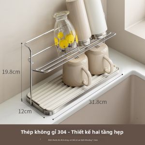 LANJIAOLUO | Giá Đỡ Ly Inox Cách Nhiệt Drip Dry Narrow