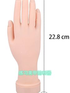 Bendable Nail Art Practice Right-Hand Model Flexible Finger Nail Painting Training Tool Silicone Fake Hand