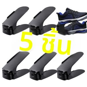 ชุดชั้นวางรองเท้าพลาสติกพับได้ 5 ชิ้น ทนทานและประหยัดพื้นที่ เหมาะสําหรับทางเข้า ตู้เสื้อผ้า และห้องหอพัก