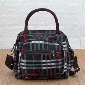 Ladies Oxford Cloth Handbag Small Crossbody Shoulder Bag Spliced Mommys Little Cloth Bag Soft Korean Style Leisure Tote Bag