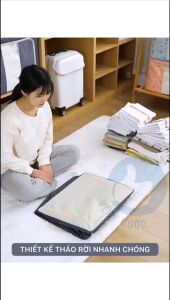 HÀNG HÓT Hộp vải đựng quần áo khung thép giỏ thùng đựng đồ đa năng gấp gọn khóa kéo cất chăn màn đồ lót tiện dụng