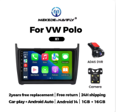 MEKEDE 2din 9inch Android14 Car Radio for VW Polo Golf Passat Multimedia Video Player GPS Navigation Carplay Android Auto WIFI