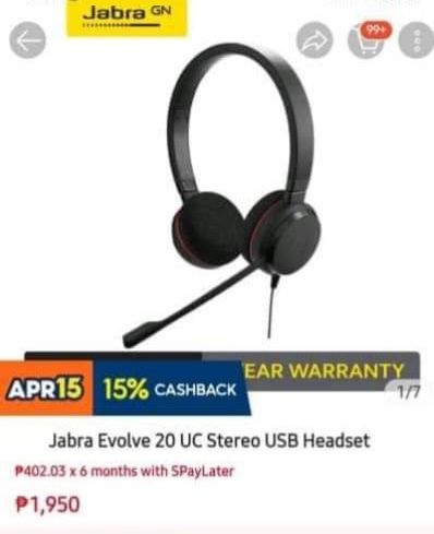 Jabra evolve 20 Usb headset | Lazada PH