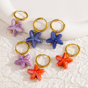 UHBINYCA เซรามิค Dopamine ต่างหูผู้หญิงสีสันสดใสจี้อ่อนเยาว์ Hypoallergenic เครื่องประดับสแตนเลสของขวัญ