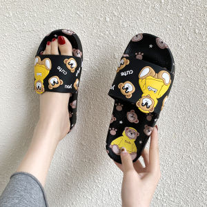 Summer Flat Heel Thong Slippers Womens Fashionable Outdoor Beach Anti-slip Cute Student Sandals New Korean Style Pure Color