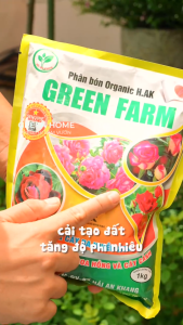 Phân bón hữu cơ chuyên cho Hoa Hồng và Cây Kiểng giúp cải tạo đất tăng đậu hoa - Green Farm - Gói 1kg