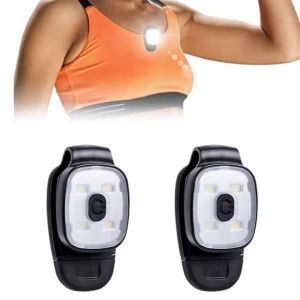 1/2Pcs LED Clip Flashlight 3 Lighting Mode USB Rechargeable LED Clip Lamp Safety Warning Running Light for Night Walking Fishing