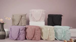 BAGSMART Puffy Tote Bag Women Laptop Hand Bag Travel Totebag Zip Handbag Essential with Compartment