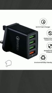 65W USB Charger Fast Charge QC 3.0 PD 3.0 Wall Charging USB Type C Adapter 5 Ports UK Plug