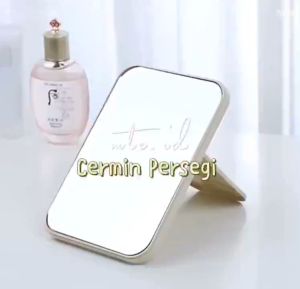 Cermin Lipat Persegi Kaca Mini Persegi Aesthetic Kecil Portable Standing Mirror Rias MakeUp Berdiri
