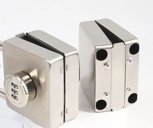 Khóa số cửa kính cường lực không khung bằng inox 304 có thể thay đổi mã số bên trong vặn để khóa (cửa mở xoay-8312)