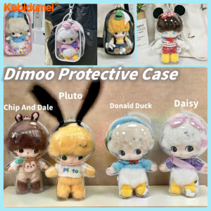 Kebidumei Dimoo World Series Transparent Protectice Case Dimoo Doll 18cm Keychain Storage Bag Cotton Doll Outing Waterproof and Dustproof PVC Storage Bag