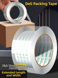 deli | Deli Large Roll Transparent Packaging Tape High Transparency No Residue Adhesive Tape for Sealing Boxes 6cm Width 4.8cm Core