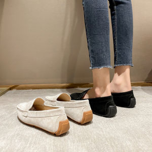 Genuine Leather Slip-On Shoes for Women Spring Autumn New Style All-Match Soft Bottom Flat Bottomed Shoes Suitable for Pregnant Women