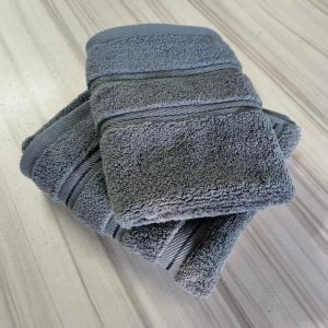 1 face towel&2 hand towels Quick-Drying Stripe 100%Cotton Home Hotel Bathroom Towel White Grey Absorbent Universal Drop shipping